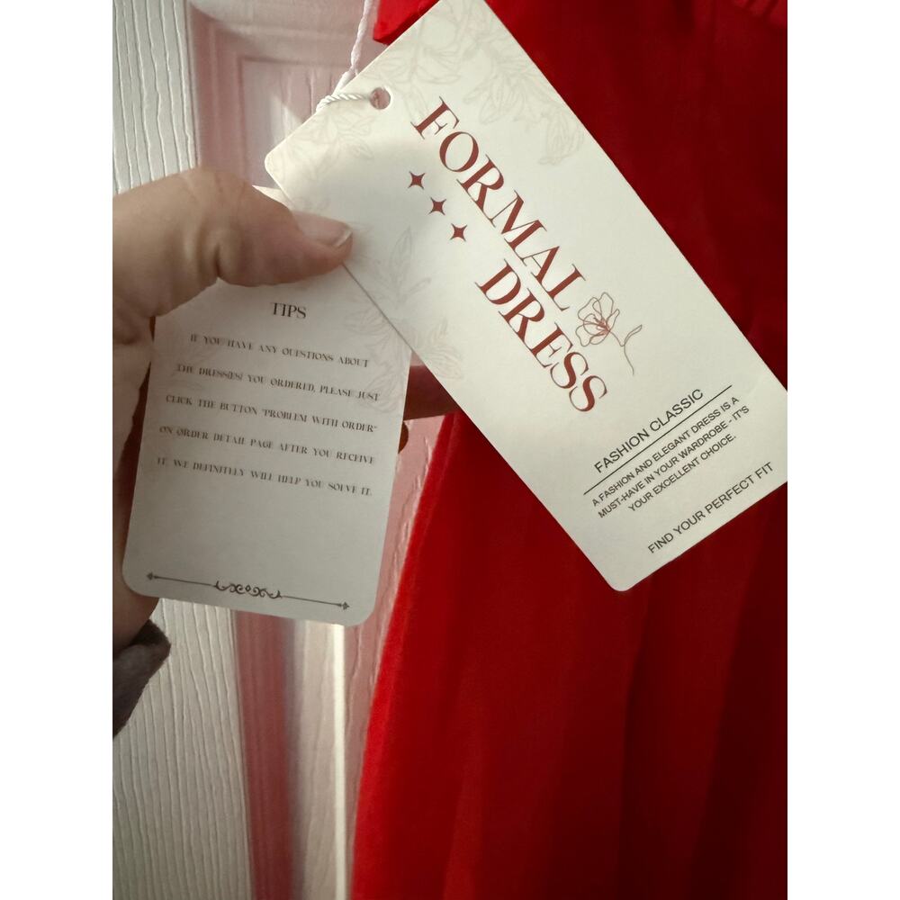 Long Red Dress Bridgerton Inspired Size 12 NWT - Picture 3 of 8